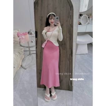 Set Đầm Body Nữ Kèm Áo Khoác Ngoài Tay Dài Croptop TVS1110 - Hàng Quảng Châu