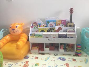 Kệ sách gấu 1 tầng ngăn chứa đồ cho bé PVC Formex Sỉze 800*652*300mm