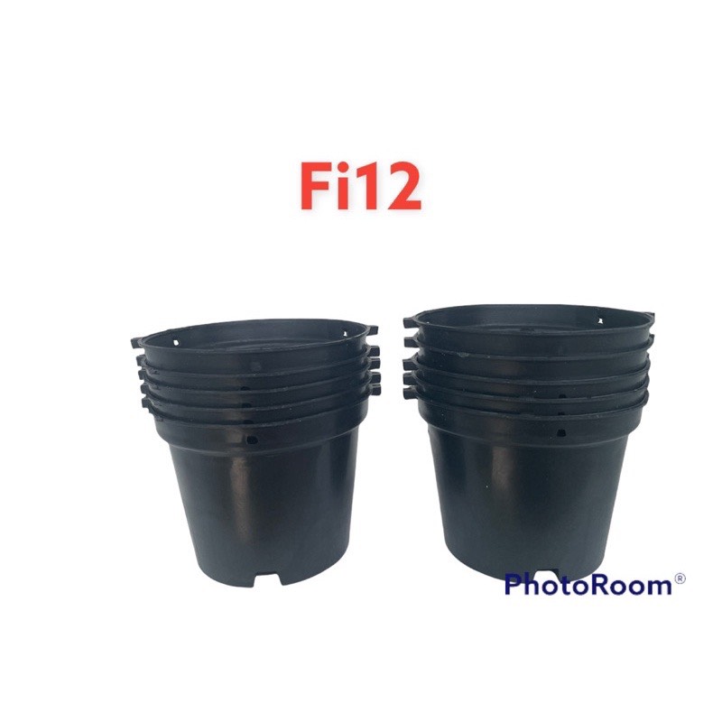 [10 Cái] Chậu Trồng Lan F12  Nhựa Đen - Lổ Đáy Không Lỗ Hông