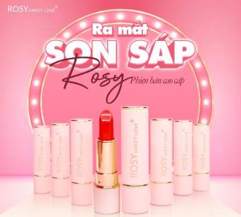 Son Sáp Lì Rosy Sweet Love Lên Màu Chuẩn, Bền Màu, Không Chì, Dưỡng Mềm Môi 4g
