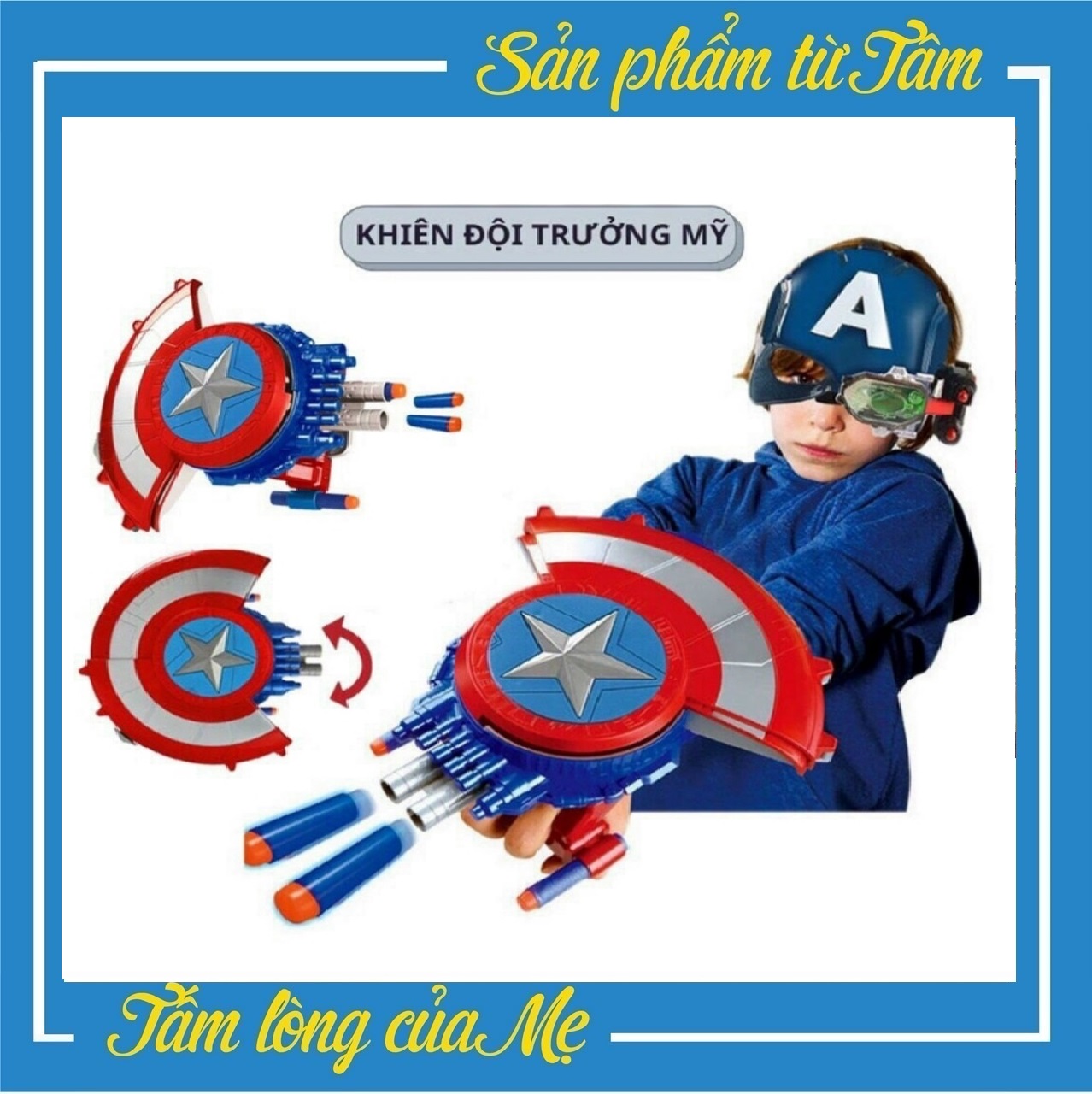 Khiên Captain America Khiên Đội Trưởng Mỹ, Đồ Chơi Siêu Anh Hùng Marvel Avenger Cho Bé