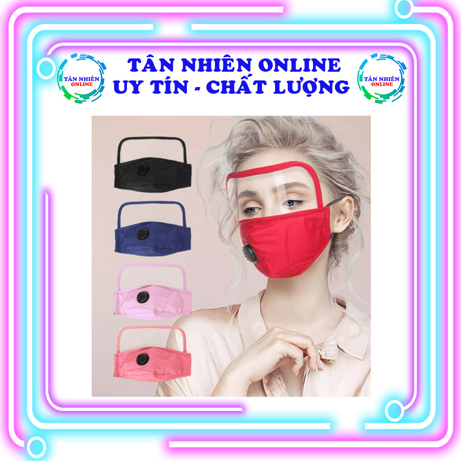 Khẩu trang vải kèm kính 2in1, có van khí, bảo vệ sức khỏe mùa dịch,  khẩu trang hợp trend, tái sử dụng được nhiều lần, khẩu trang, Tân Nhiên Online