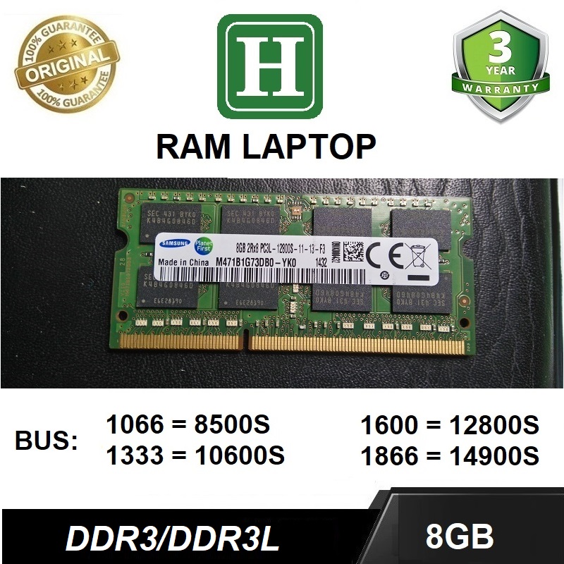 Ram Laptop DDR3L 8Gb bus 1600 - 12800s bảo hành 3 năm