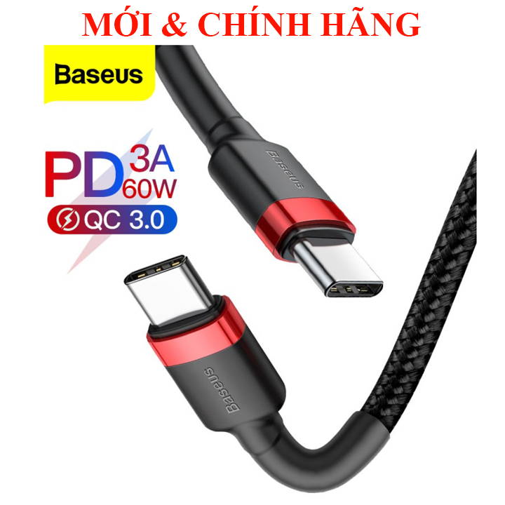 Cáp sạc nhanh pd 60w baseus cổng type-c 1m