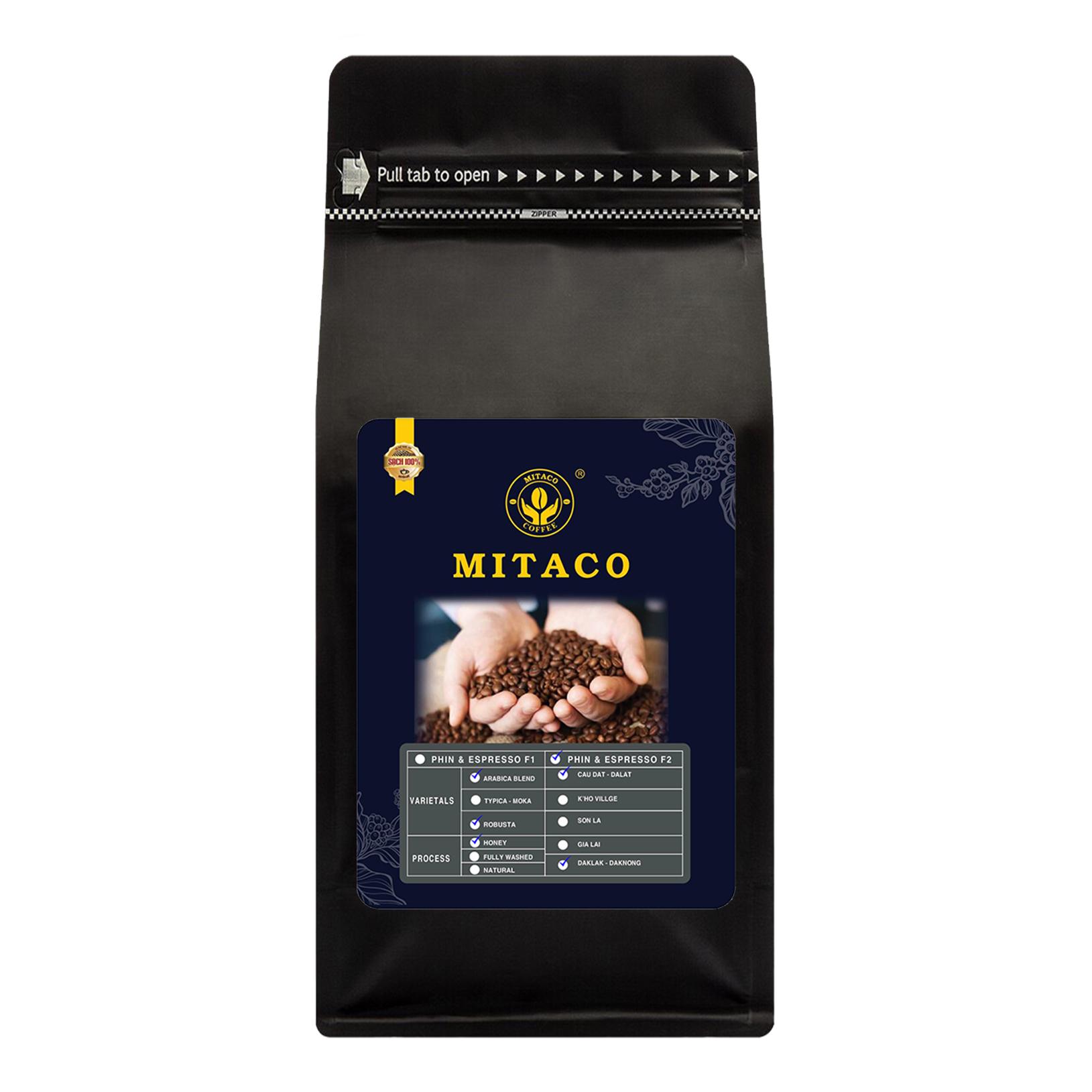 Cà phê nguyên chất Hảo Hạng F2 MITACO COFFEE Gói 1kg