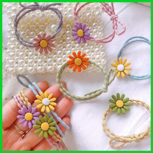 Dây cột tóc dây buộc tóc hoa cúc họa mi nhiều màu siêu bền