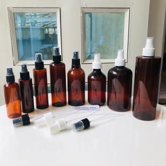 5 Chai pet nhựa xịt sương 100ml/120ml /150ml /200ml/250ml/300ml/500ml - combo 5  chai nâu đủ kích thước xịt phun sương - chai nhựa chiết mỹ phẩm