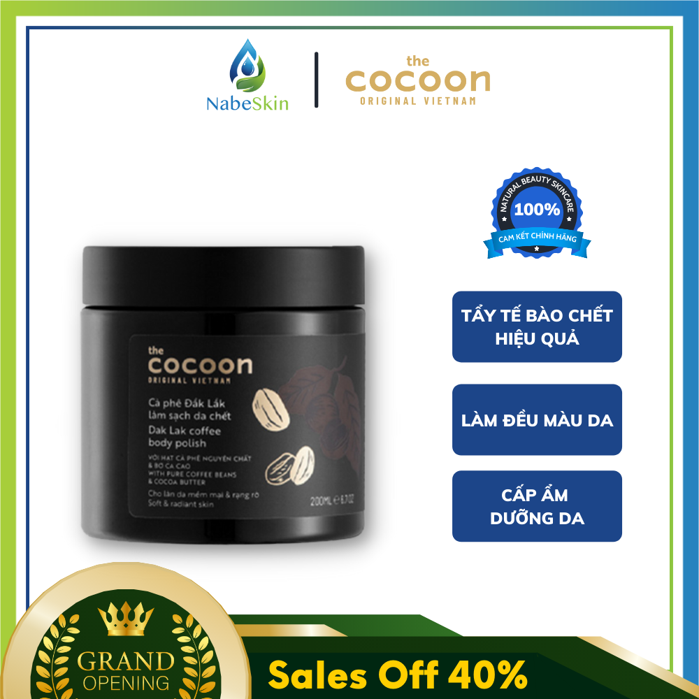 Cà Phê Đắk Lắk Cocoon Làm Sạch Da Chết Toàn Thân 200ml Dak Lak Coffee Body Polish