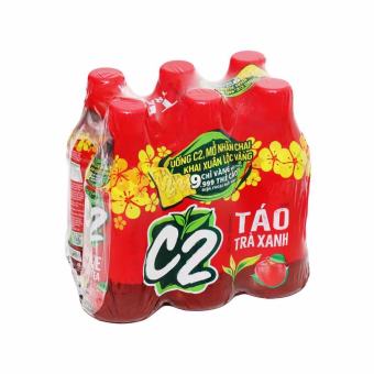 LỐC 6 CHAI TRÀ C2  VỊ TÁO 360ML VÀ VỊ CHANH 360ML