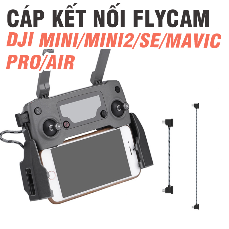 Cáp nối flycam DJI mini 2, 2SE mini SE, Mavic Air 2, air 2S , mini 3, 3pro dài 30cm các loại đầu nối Type C, Micro USB , Lightning
