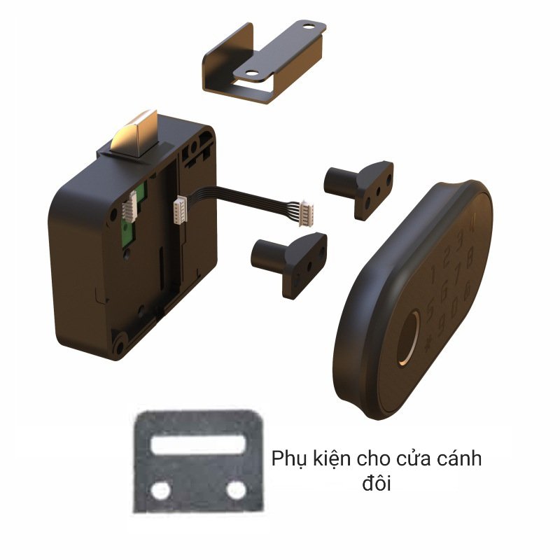 Khóa tủ thông minh mở bằng: vân tay / mã số / thẻ từ kiểu dáng sang trọng, hiện đại, chắc chắn