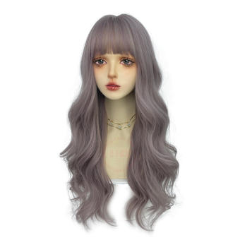 Tóc giả nữ Hàn Quốc nguyên đầu cao cấp làm bằng tơ mềm mượt như tóc thật ( XÁM KHÓI , BEGIE ) + tặng kèm lưới