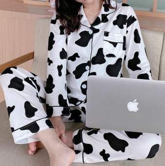 Set Bộ Pijama Bò Sữa DD From Rộng , Đồ Bộ Mặc Nhà Nam Nữ Dài Tay Freesize Siêu Đẹp.