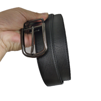 Dây thăt lưng da bò Saffiano màu đen 5 lớp Sammy