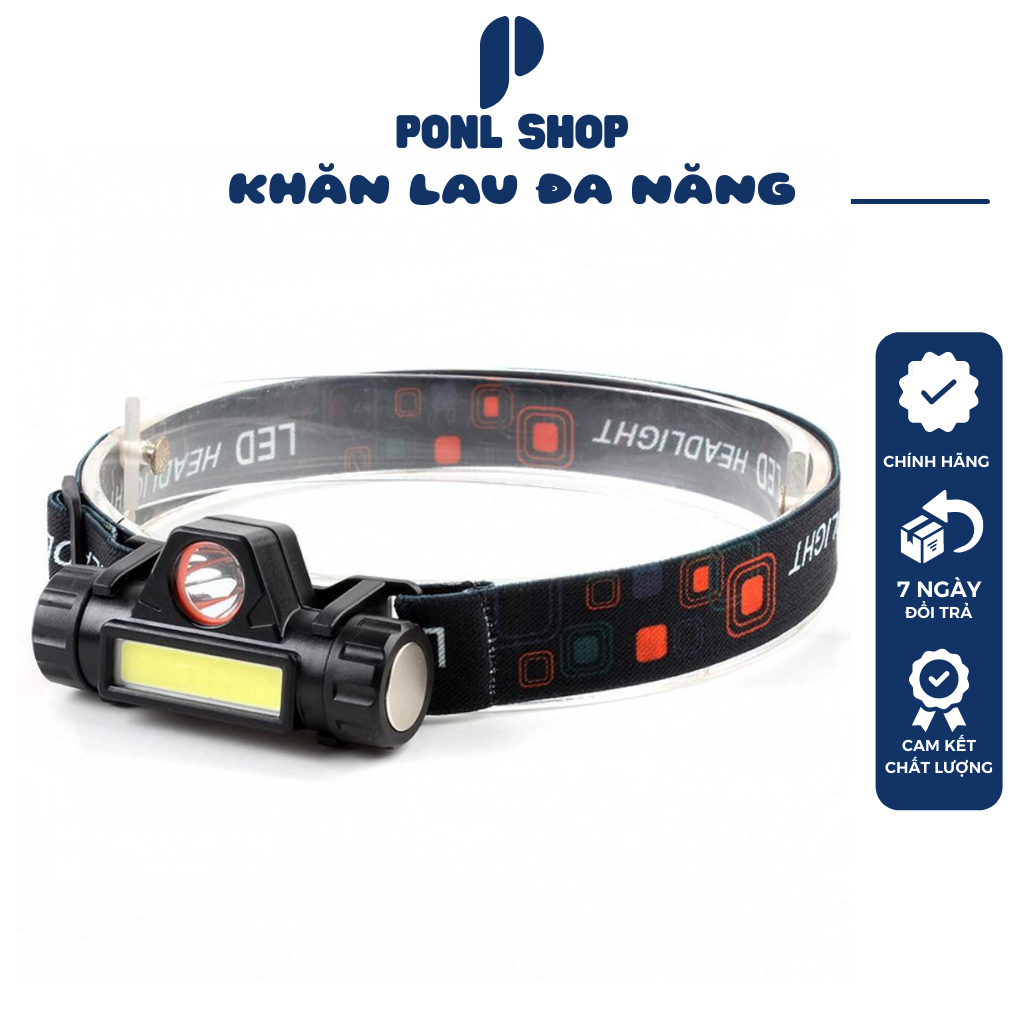 Đèn pin đội đầu siêu sáng đèn câu cá 2 bóng cực sáng