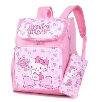 Balo Hello Kitty Size Lớn Màu Hồng Dễ Thương - Balo Đi Học Cho Bé