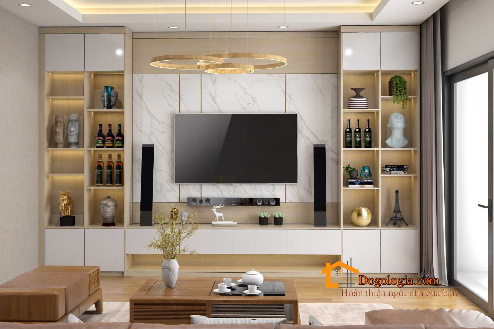Thiết kế phòng khách đẹp tinh tế cho anh Tuấn - Phú Thượng