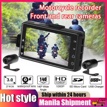 Waterproof Motorbike Dash Cam with Front and Rear View