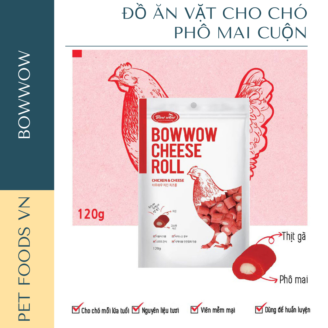 Phô mai cuộn cho chó bowwow 120g