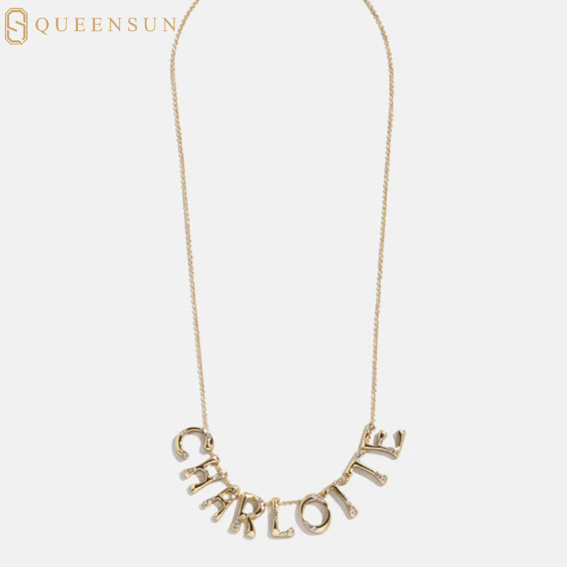 18k Gold Custom Name Layered Necklace |  Minimalist Dainty Initial Necklace  | Multi-layered alphabet name necklace | 18K gold, niche and minimalist stackable necklace, exclusive custom accessory for gift giving 18K 金小众简约叠戴多层字母名字项链  送礼专属定制配饰