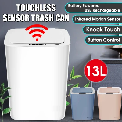 Smart Trash Can Wireless Sensor Automatic Trash Bin Touchless Garbage Bin Bathroom Toilet Dustbin (1)