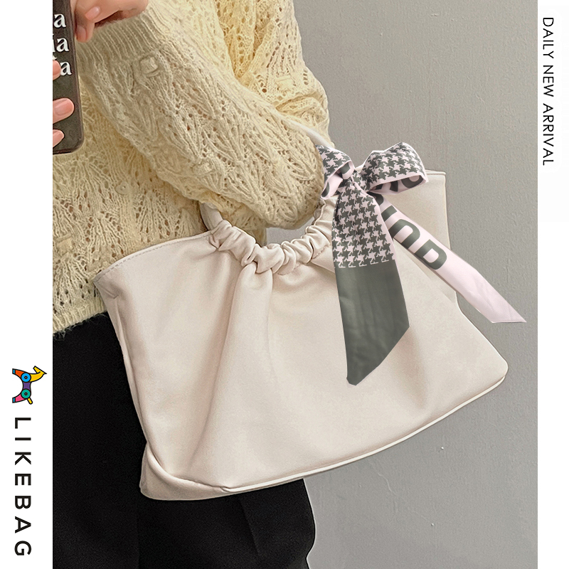 LIKEBAG Túi đeo vai nữ Thời trang Giỏ rau Messenger Túi da PU mềm Dung lượng lớn Túi xách nữ Gửi khăn lụa