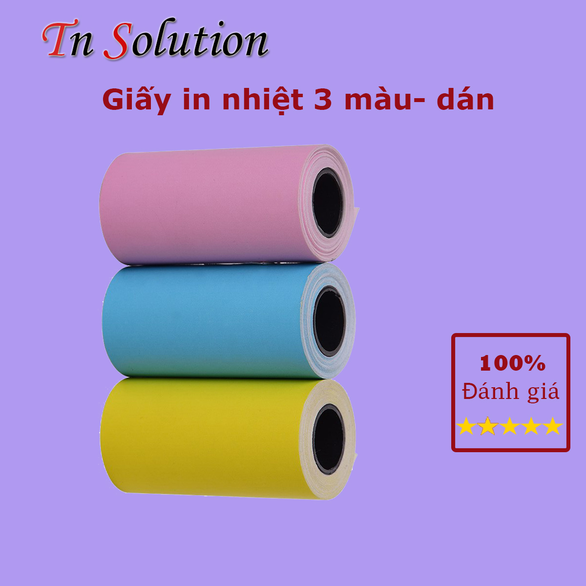 Giấy in nhiệt decal dán 3 màu K57 dành cho dòng máy in mini cầm tay