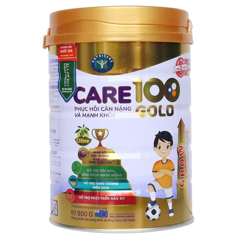 Sữa dinh dưỡng nutricare care 100 gold lon 900gr