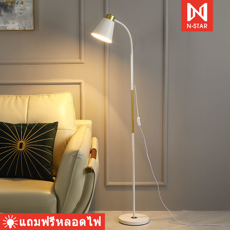 โคมไฟตั้งพื้น (หัวปรับได้) โคมไฟอ่านหนังสือ โคมไฟวินเทจ floorlamp ตกแต่งห้องต่างๆ โคมไฟLED