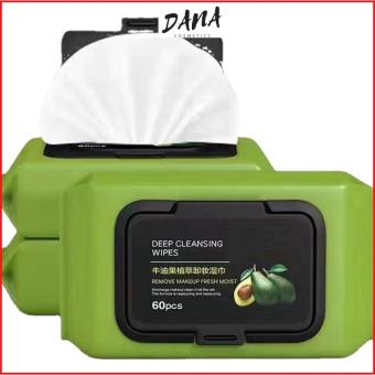 Khăn ướt tẩy trang bơ nội địa trung khăn tẩy trang dịu nhẹ 1 gói 60 tờ DANA