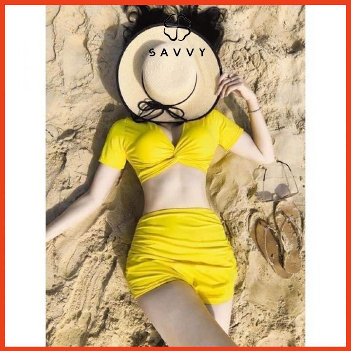Bikini 2 mảnh áo tắm biển đồ bơi nữ thời trang xuân - hè cao cấp - bikini 2 mảnh xoắn ngực - savvy store