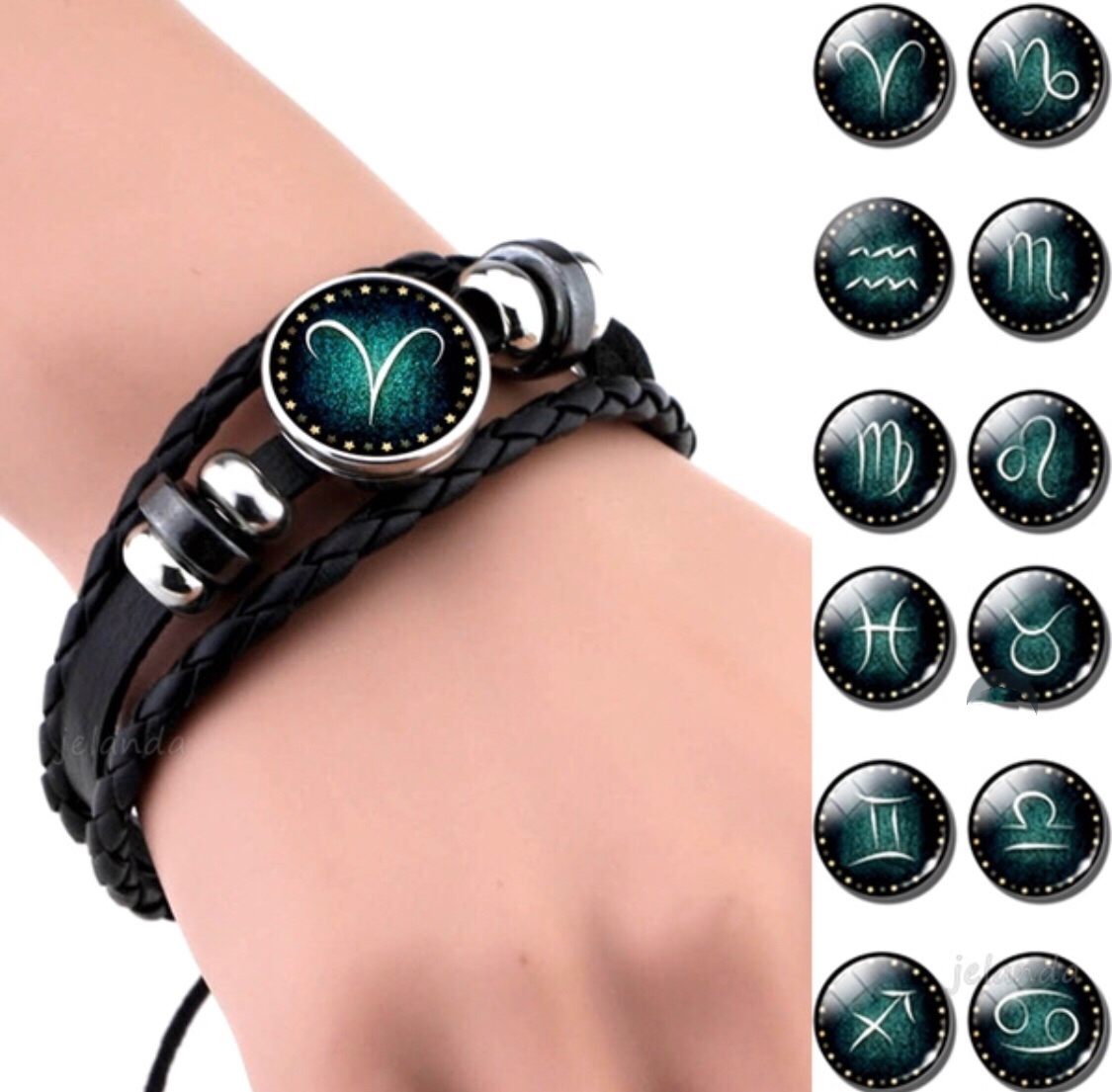12-zodiac-sign-adjustable-bracelet-women-men-genuine-braided-leather