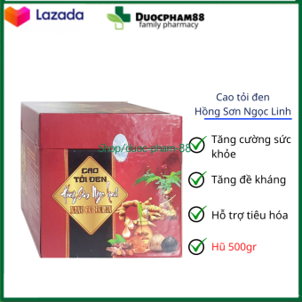 Cao tỏi đen Hồng Sơn Ngọc Linh giúp tăng cường sức khỏe , tăng sức đề kháng , hỗ trợ tiêu hóa -  hũ 500gr
