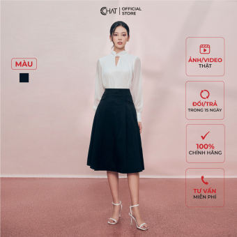 Chân Váy CCHAT Khóa Trước Xếp Ly Dáng Xòe Chất Tuytsi Cao Cấp 22CDS2005XT