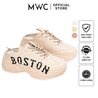 Giày MWC 0517 - Giày Sục Thể Thao Nữ, Sục Thể Thao Độn Đế Phối Chữ Cá Tính