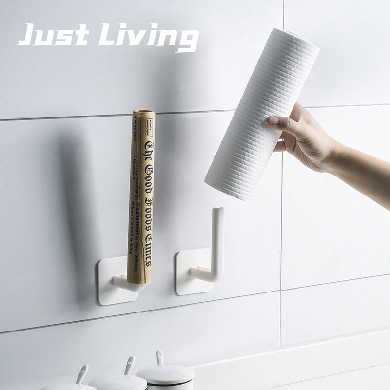 JustLiving 2 Chiếc Hộp Đựng Khăn Giấy Cuộn Giấy Vệ Sinh Hộp Đựng Khăn Giấy Cốc Hút Gắn Tường Bằng Nhựa Hộp Đựng Giấy Thấm Dầu Cho Nhà Bếp