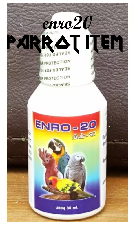 1 chai enro 20 cho chim,vẹt