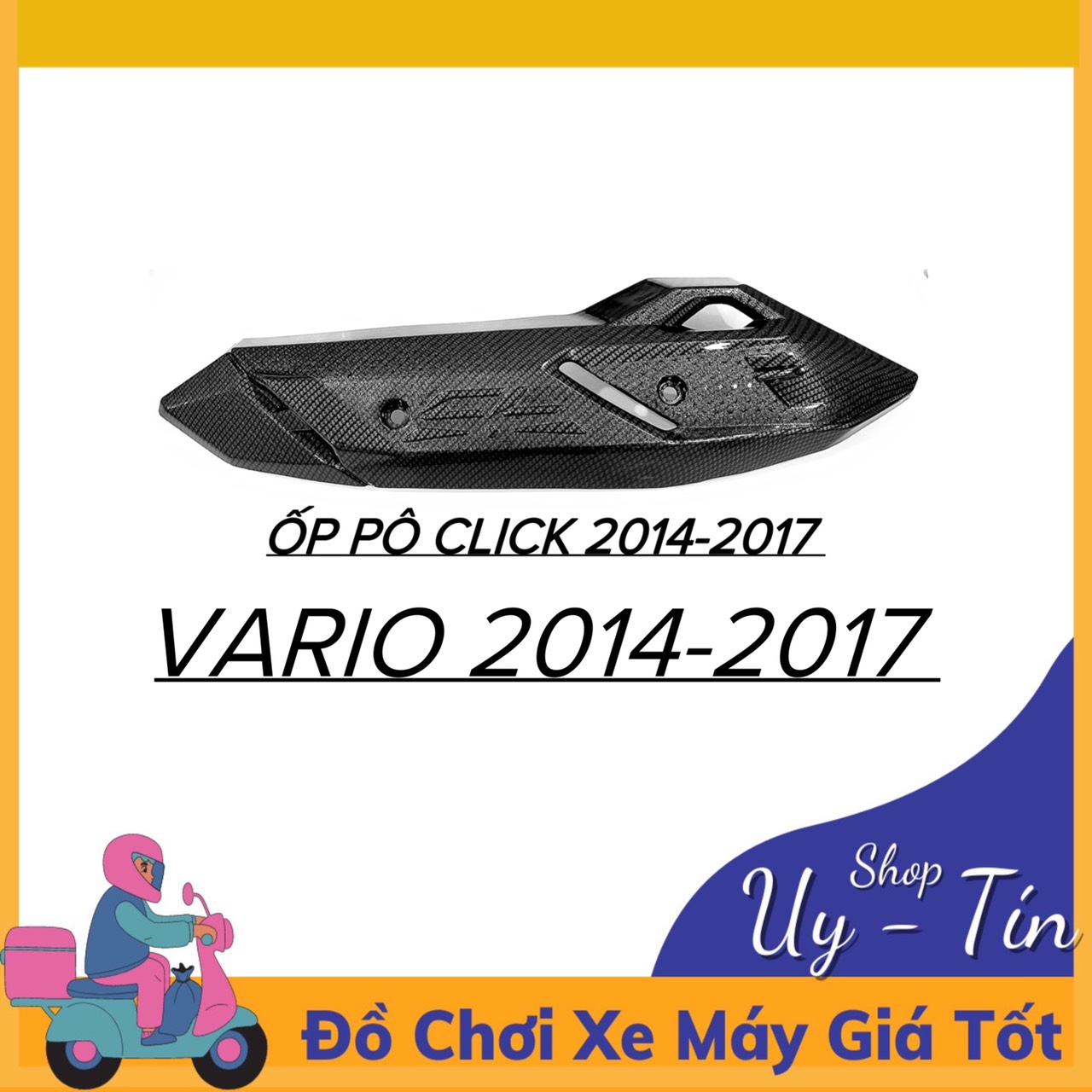 Ốp pô sơn nhúng cacbon cho xe vario/click 2014 - 2017