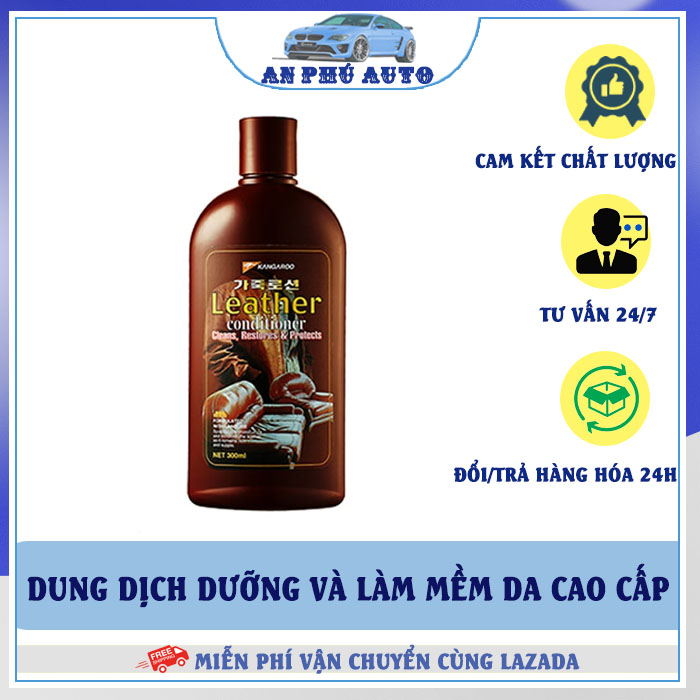 Dung dịch dưỡng và làm mềm da 📌CAO CẤP📌 trên ô tô Kangaroo Leather Conditioner 300ml