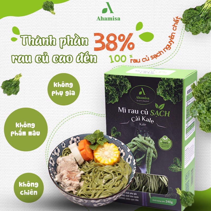 Mì rau củ sạch cải kale ahamisa 240g