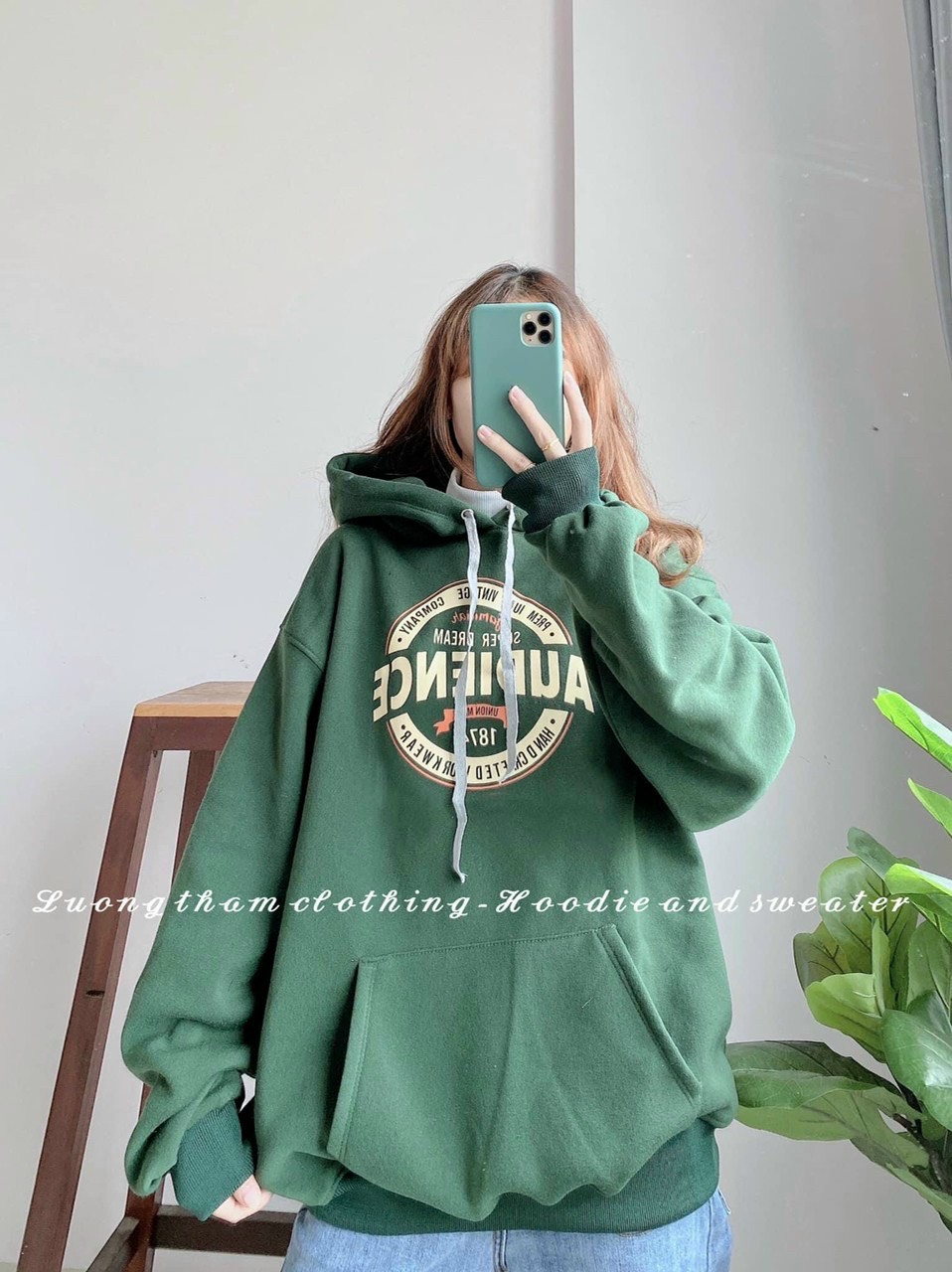 Áo  Khoác Nỉ Hoodie Tay Dài cánh dơi Dáng Rộng In Chữ Phong Cách Hàn Quốc Dễ Thương  Freesize đến 65kg