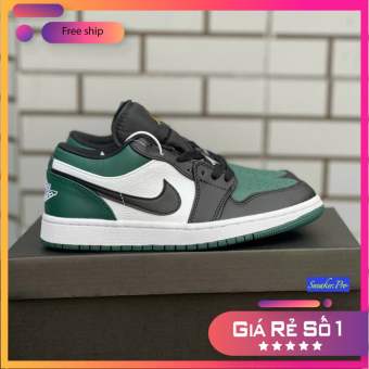 Giày sneaker Jordan 1 Low Green Toe, giày thể thao nam nữ JD1 cổ thấp xanh đen nguyên bản siêu cấp - Fullbox tặng kèm dây phụ, giày cá tính, độc lạ