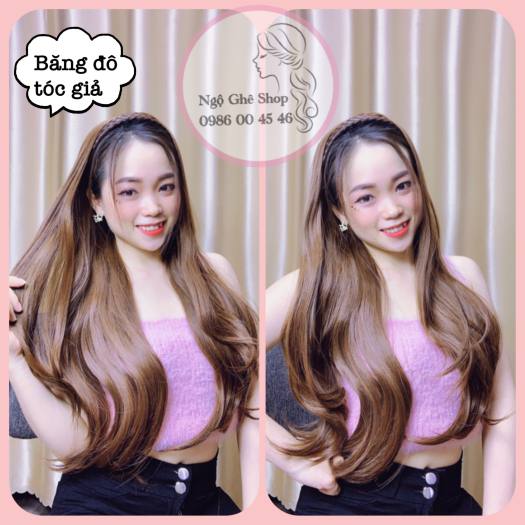 Băng đô bính kèm tóc giả tự nhiên, nhẹ đầu, thoải mái, sử dụng dễ dàng