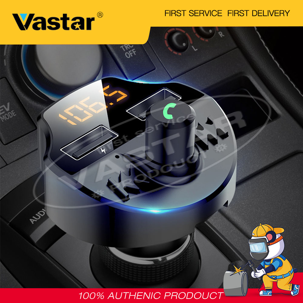 Vastar Phát Fm Trên Xe Ô Tô Bluetooth 5.0 Xe Mp3 Bộ Điều Biến Máy Nghe Nhạc Bộ Điều Hợp Điện Áp Pin Thẻ TF Cổng USB Kép Rảnh Tay Chip Thông Minh T66