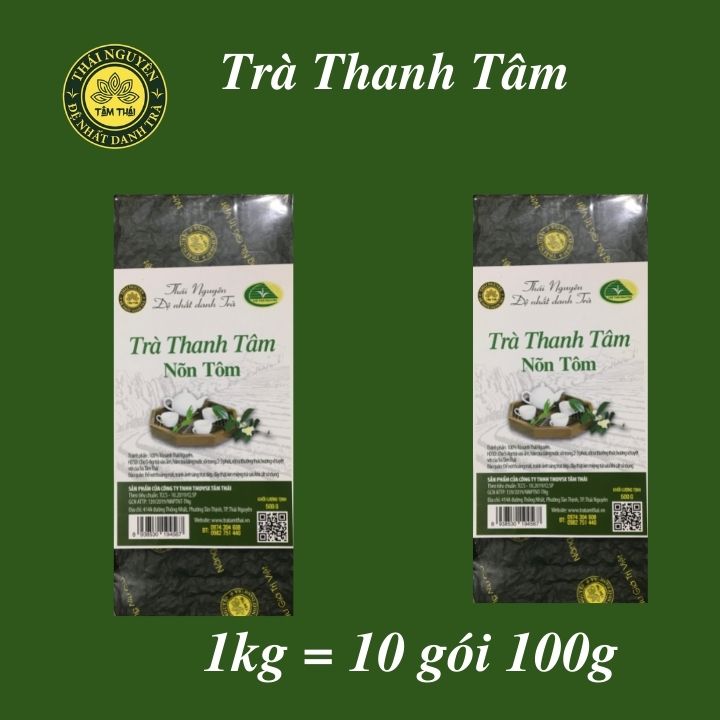 Trà Nõn Tôm Thái Nguyên 1kg Trà Nõn Tôm Thanh Tâm 10 gói 100g Trà Tâm Thái Chè xanh Thái Nguyên