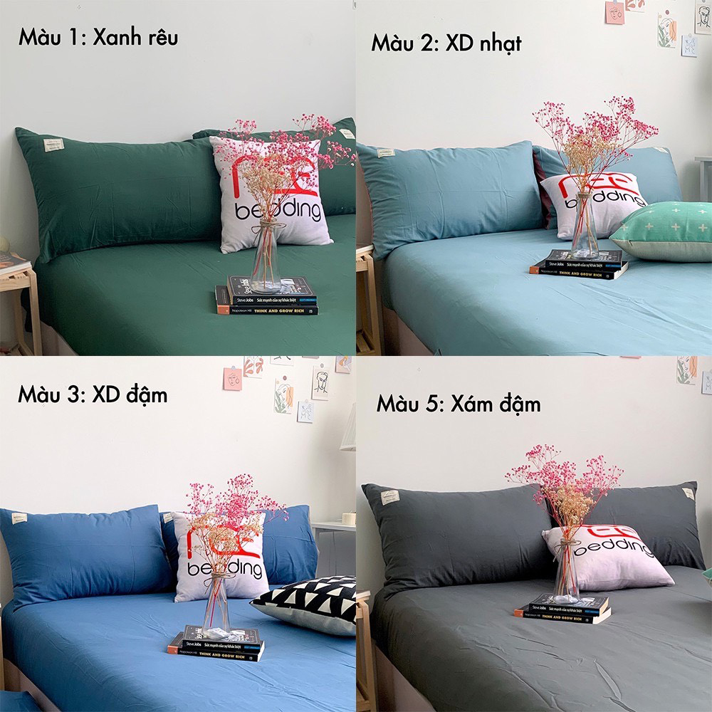 Vỏ gối nằm Cotton TC REE Bedding VN79 kích thước 50x70 cm màu trơn Hàn Quốc đơn giản