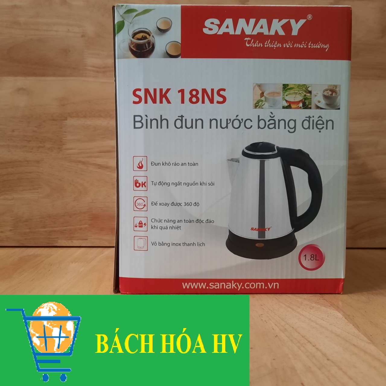 Ấm đun siêu tốc sanaky 1.8l - bach hoa hv