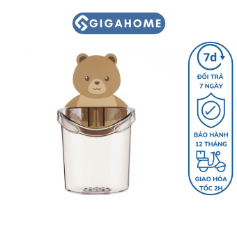 Cốc Gấu Dán Tường Đựng Bàn Chải Và Kem Đánh Răng GIGAHOME Đánh Răng 9746