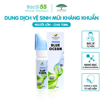 Combo 5 chai xịt vệ sinh mũi kháng khuẩn nano bạc Blue Ocean  - Người lớn ( Chai 70ml) - Bác Sĩ 5S