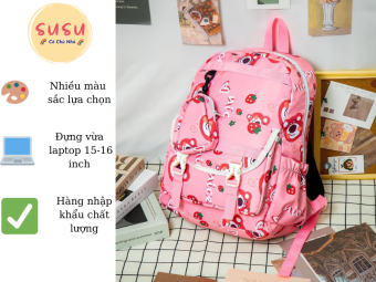 BALO GẤU DÂU KUTE DÀNH CHO HỌC SINH CẤP 1 VÀ CẤP 2 , TẶNG KÈM MÓC KHÓA GẤU DÂU 30K